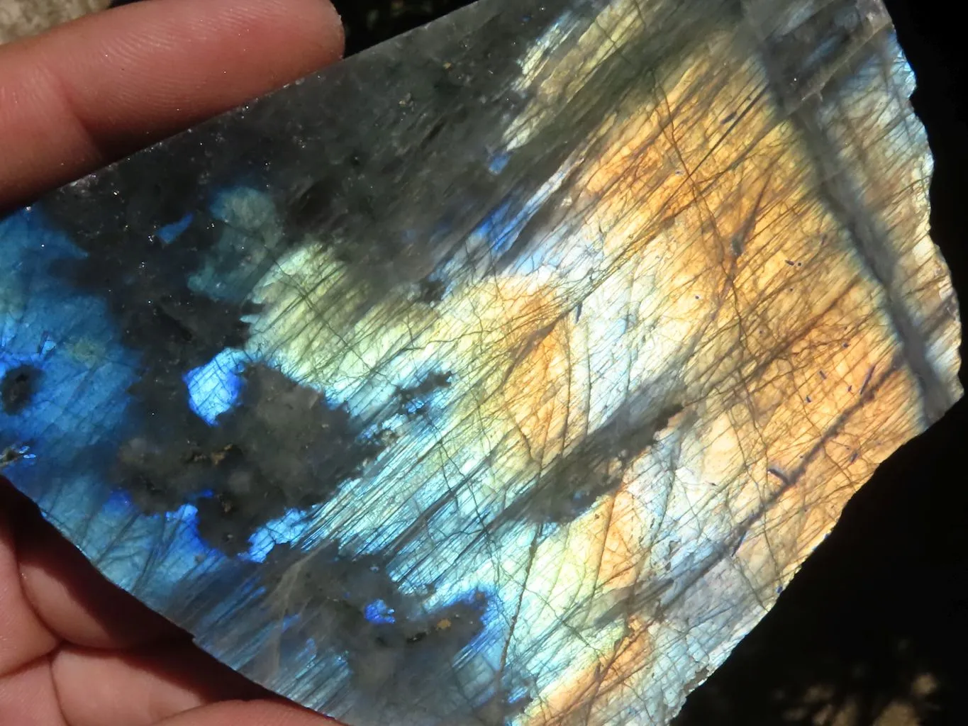 Polished One Side Polished Labradorite Slabs  x 6 From Madagascar