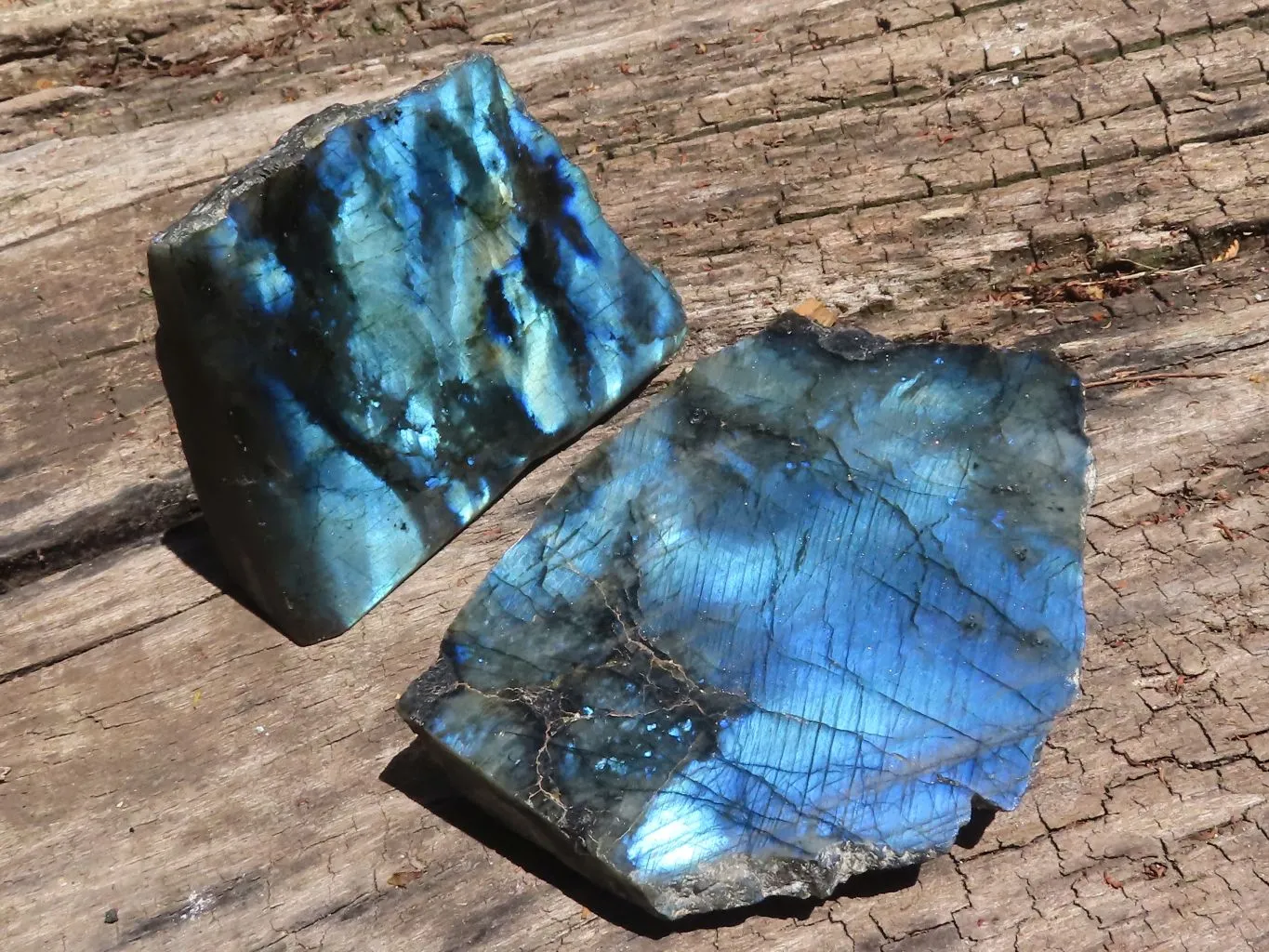 Polished One Side Polished Labradorite Slabs  x 6 From Madagascar