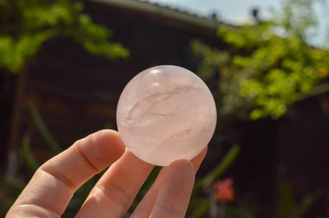 Polished Pink Rose Quartz Spheres x 6 From Ambatondrazaka, Madagascar