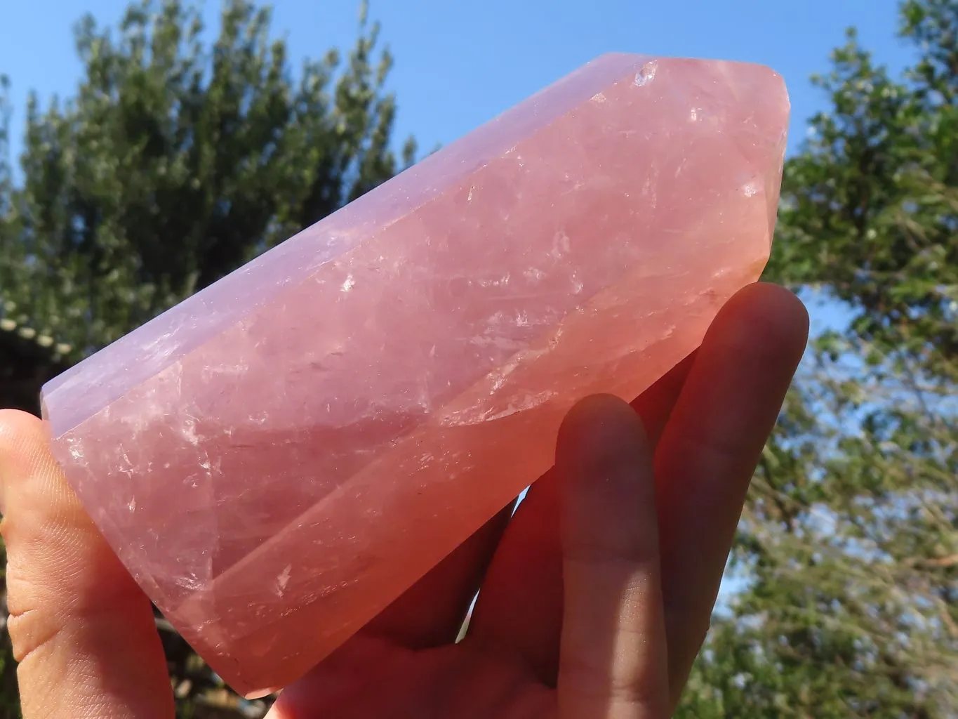 Polished Pink Rose Quartz Standing Free Forms x 2 From Antsirabe, Madagascar