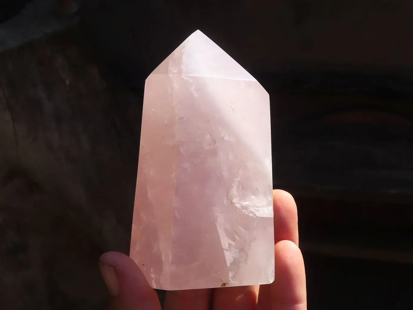 Polished Pink Rose Quartz Standing Free Forms x 2 From Antsirabe, Madagascar