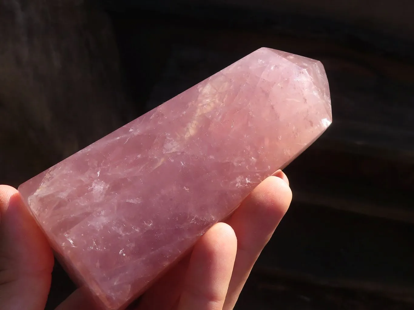 Polished Pink Rose Quartz Standing Free Forms x 2 From Antsirabe, Madagascar