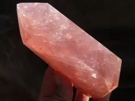 Polished Pink Rose Quartz Standing Free Forms x 2 From Antsirabe, Madagascar