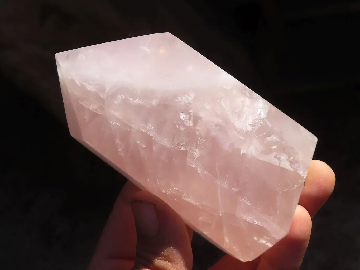 Polished Pink Rose Quartz Standing Free Forms x 2 From Antsirabe, Madagascar