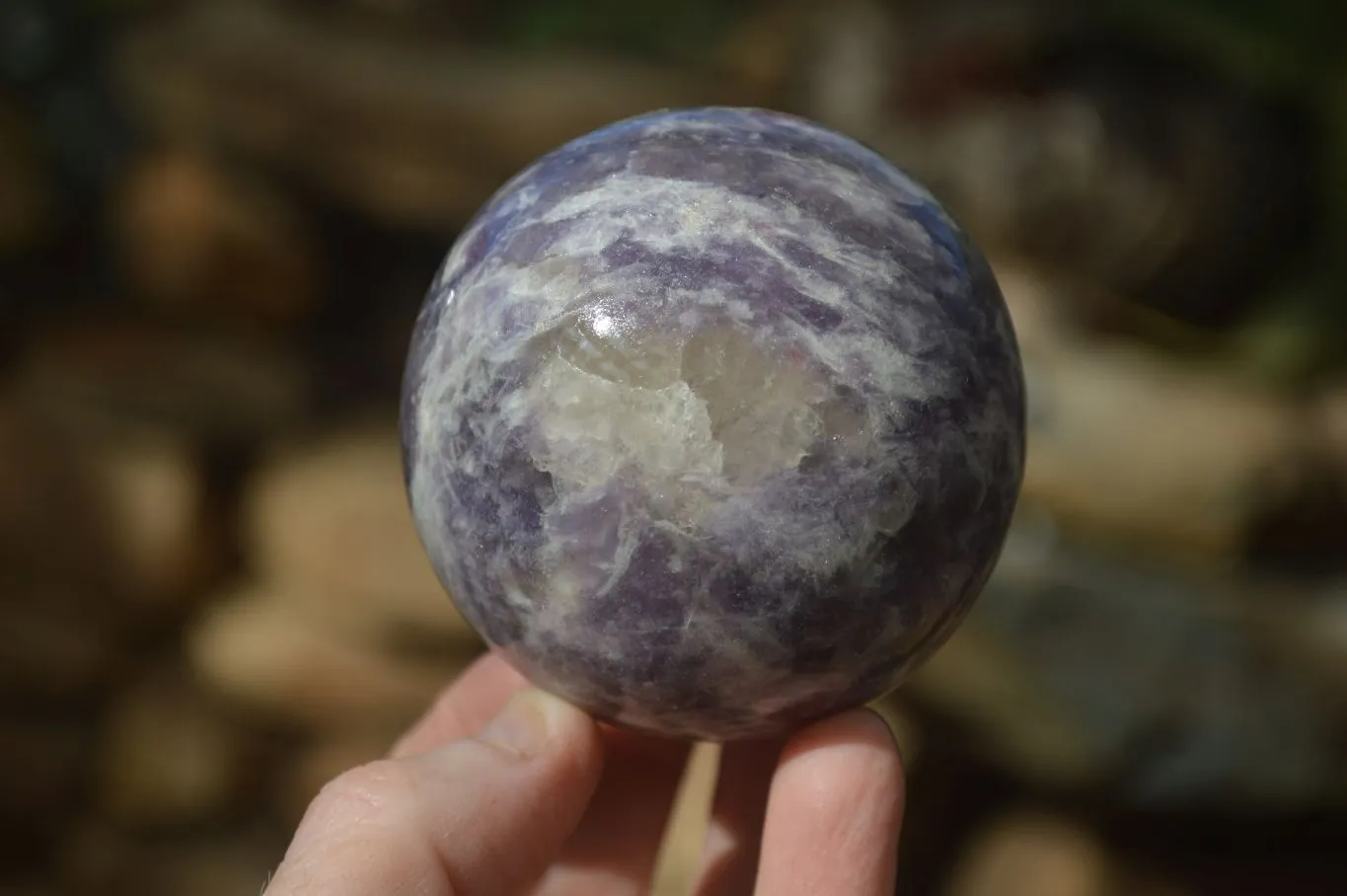 Polished Purple Lepidolite & Rubellite Spheres  x 8 From Madagascar