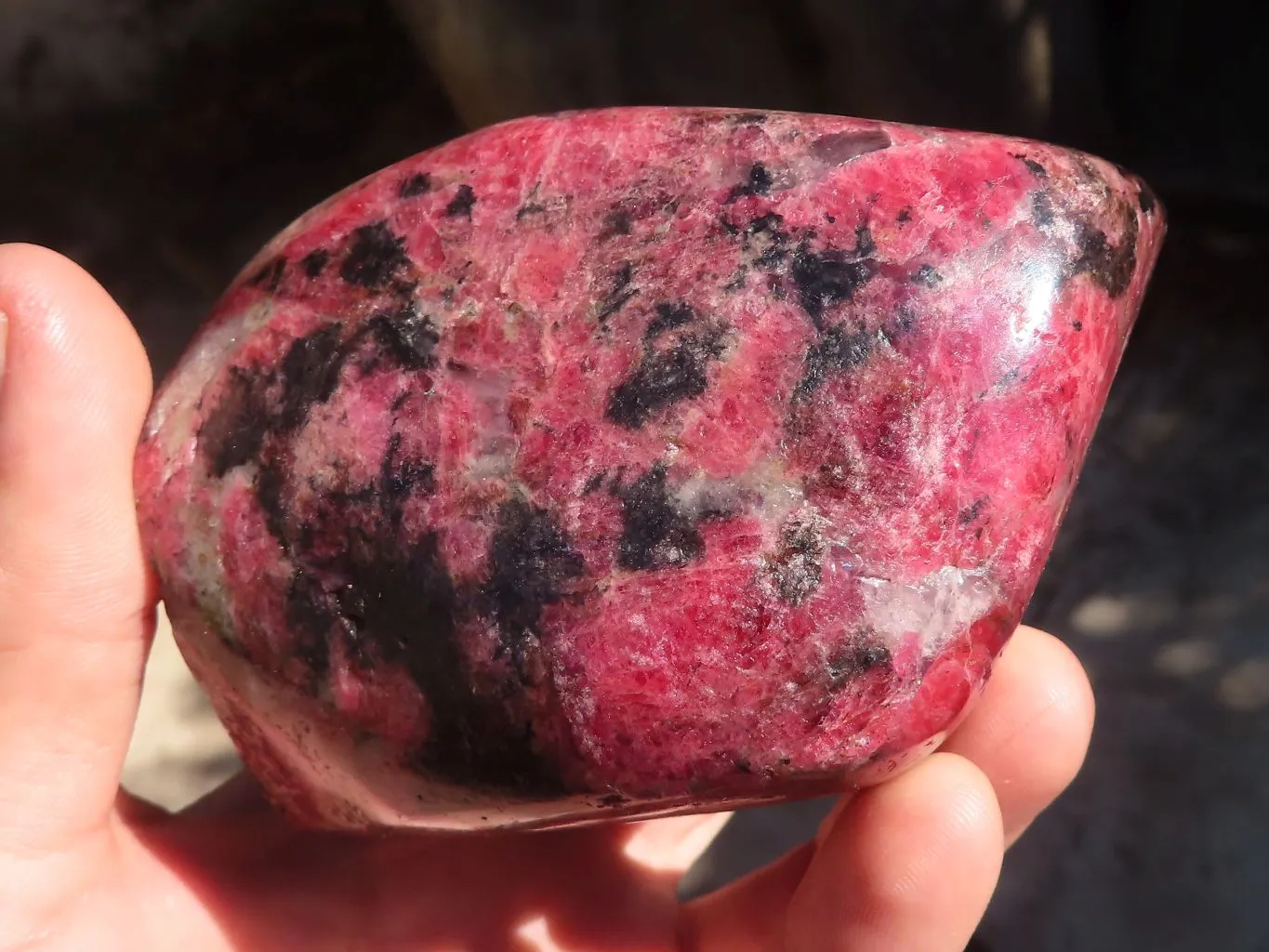 Polished Red Rhodonite Standing Free Form x 1 From Zimbabwe