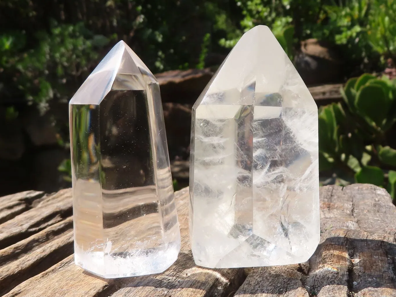 Polished Semi Optic Clear Quartz Points x 6 From Madagascar