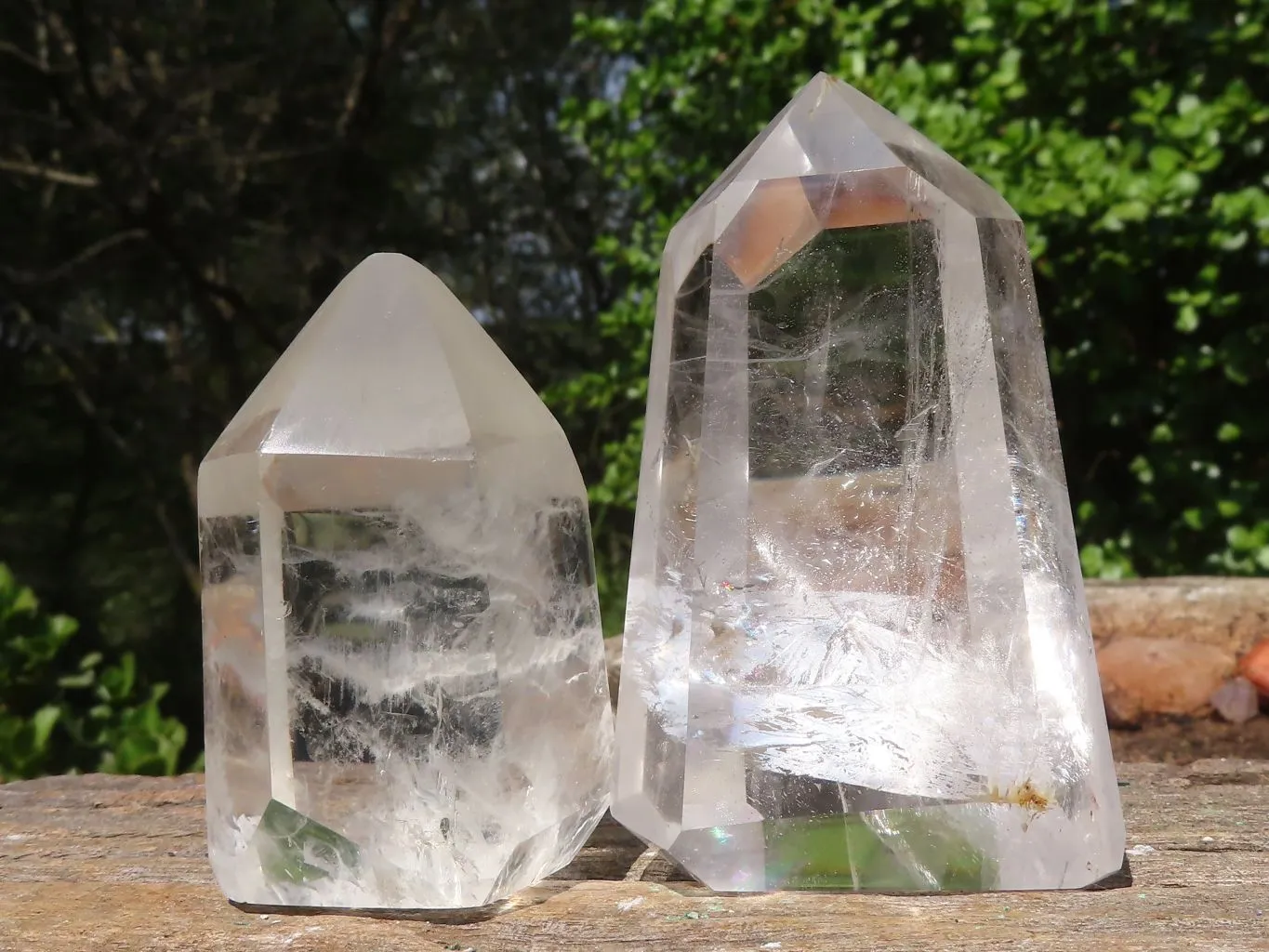 Polished Semi Optic Clear Quartz Points x 6 From Madagascar