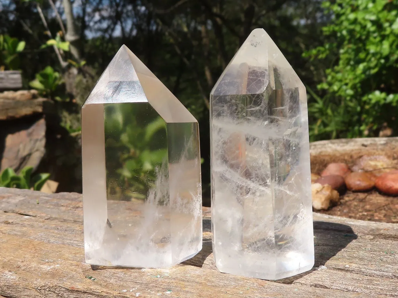 Polished Semi Optic Clear Quartz Points x 6 From Madagascar