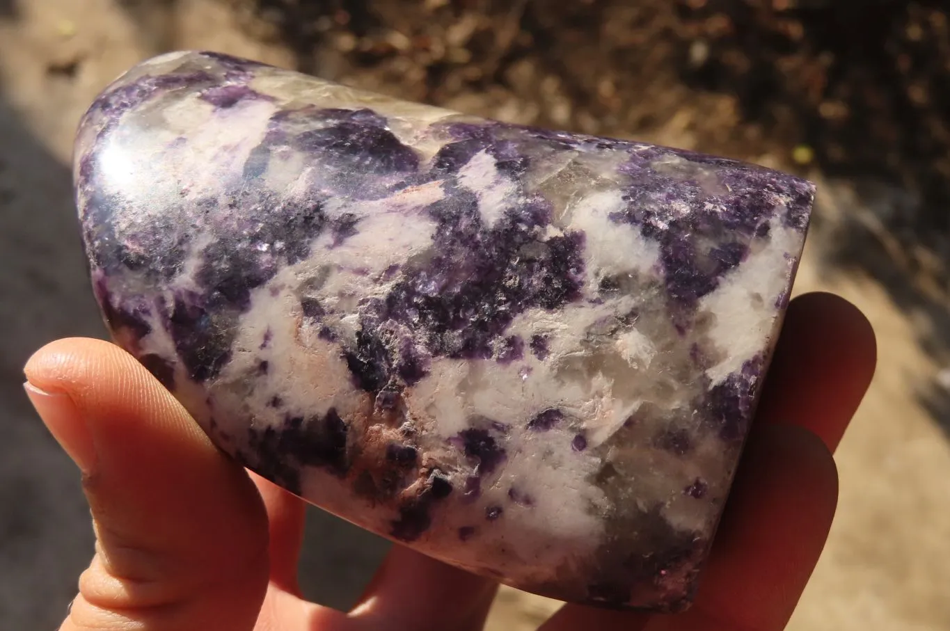 Polished Silver Leaf Lepidolite Standing Free Forms  x 2 From Zimbabwe