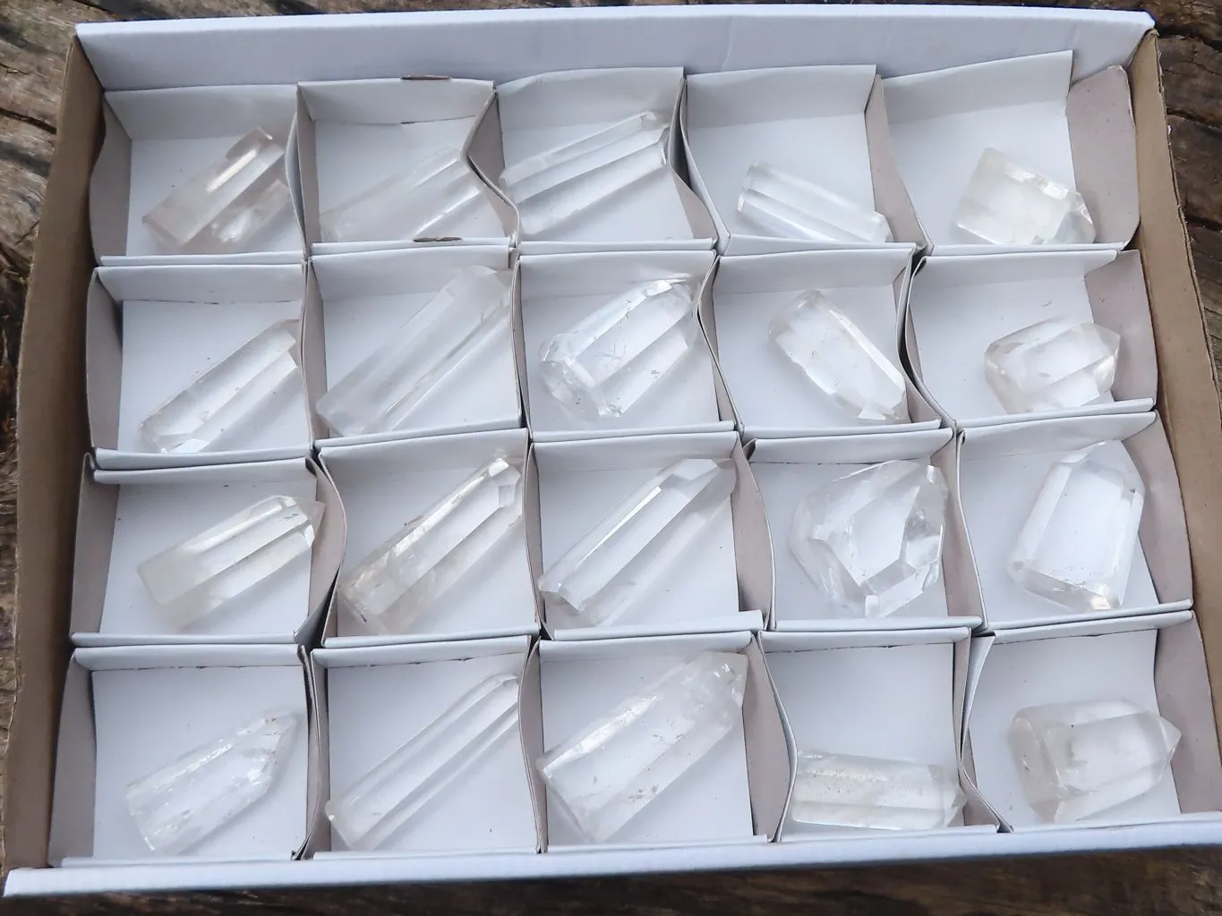 Polished Small Optic Quartz Crystal Points x 20 From Madagascar