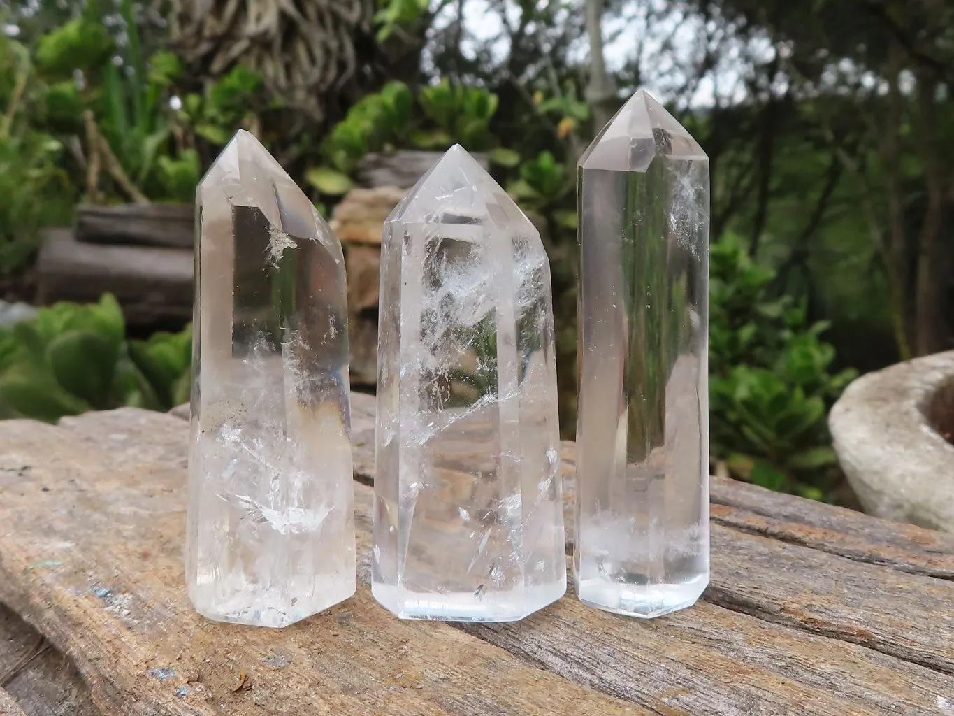 Polished Small Optic Quartz Crystal Points x 20 From Madagascar