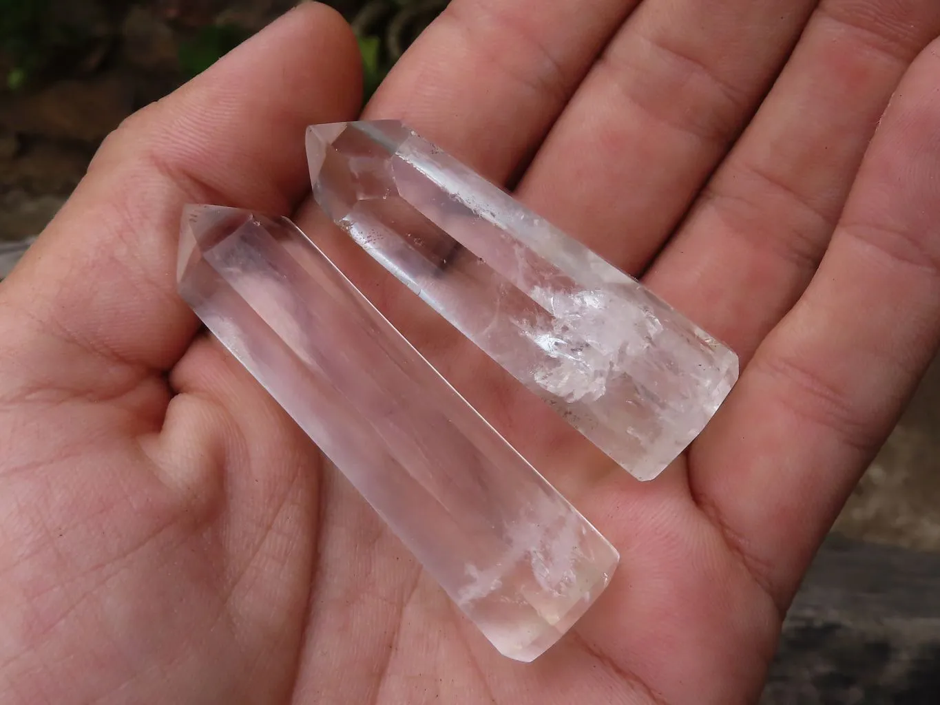 Polished Small Optic Quartz Crystal Points x 20 From Madagascar