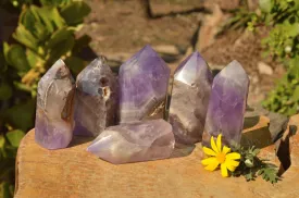 Polished Smokey Dream Amethyst Points x 6 From Madagascar