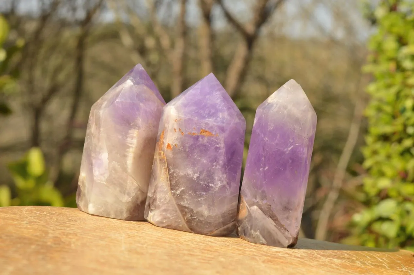 Polished Smokey Dream Amethyst Points x 6 From Madagascar