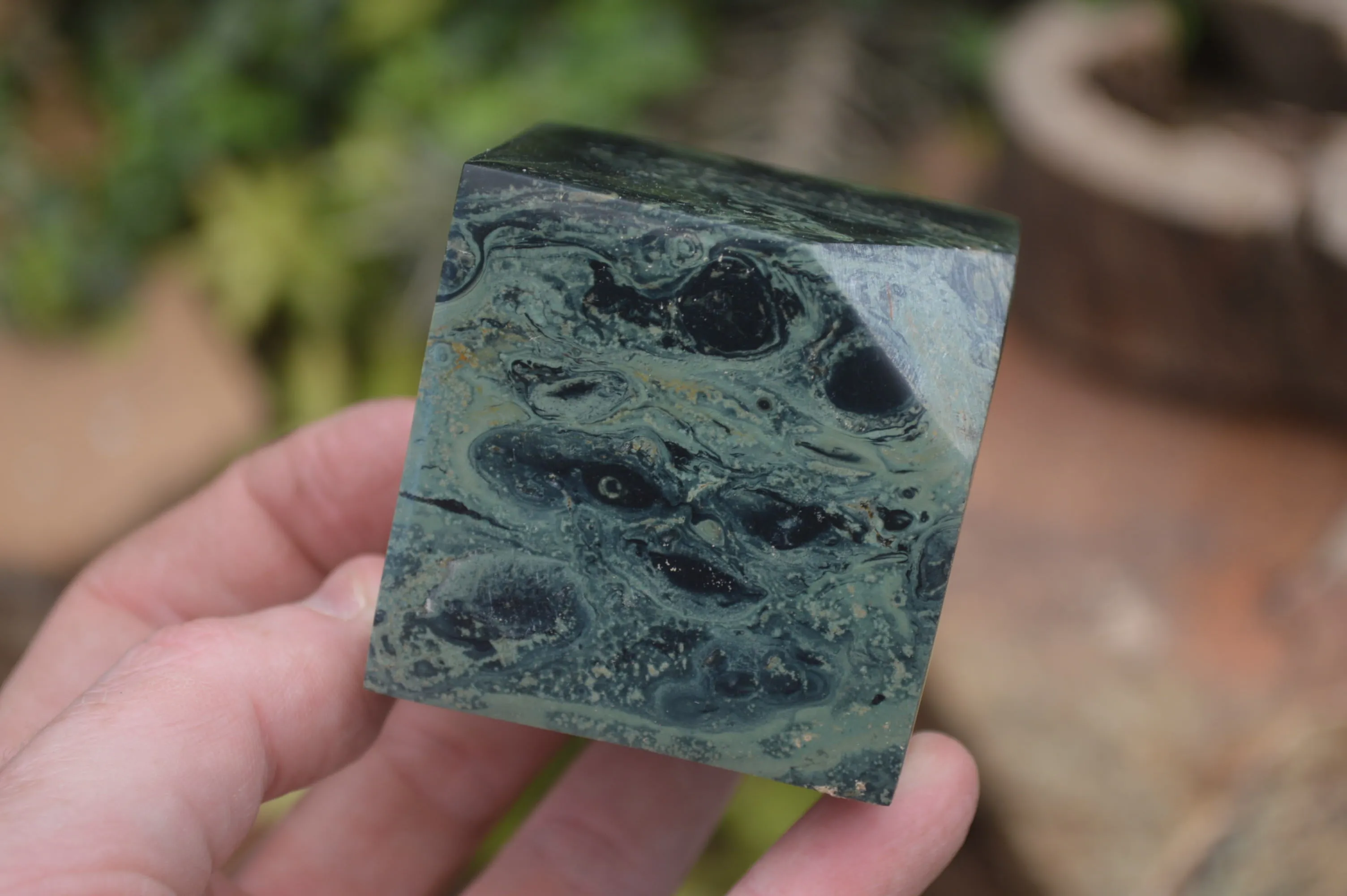 Polished Stromatolite Jasper Cubes x 4 From Madagascar