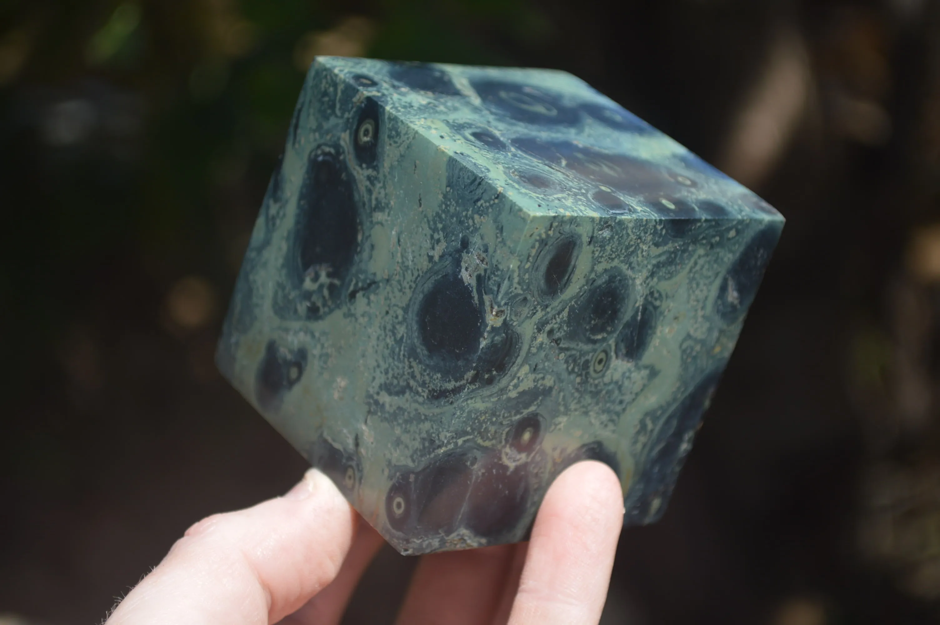 Polished Stromatolite Jasper Cubes x 4 From Madagascar