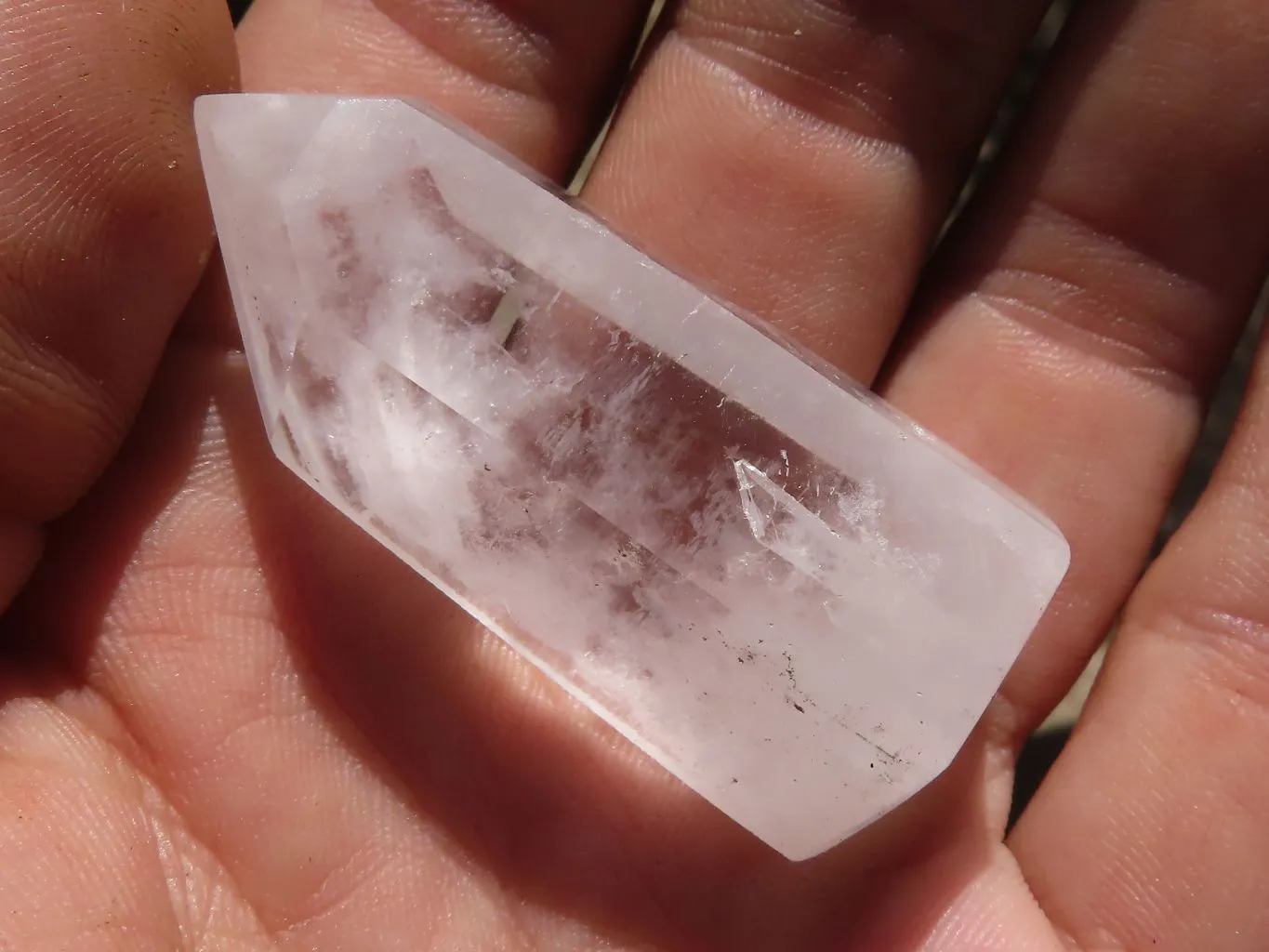 Polished White Phantom Quartz Points x 20 From Madagascar