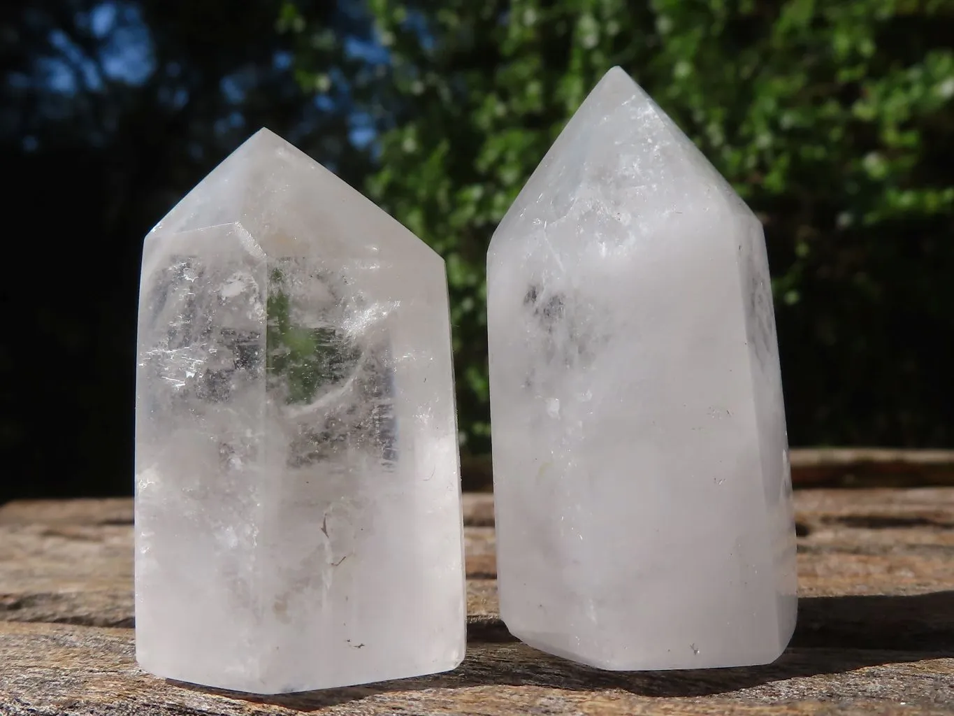 Polished White Phantom Quartz Points x 20 From Madagascar