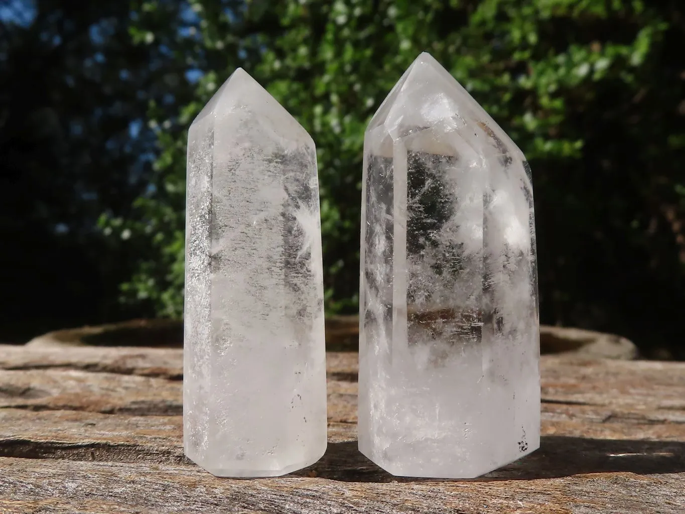 Polished White Phantom Quartz Points x 20 From Madagascar