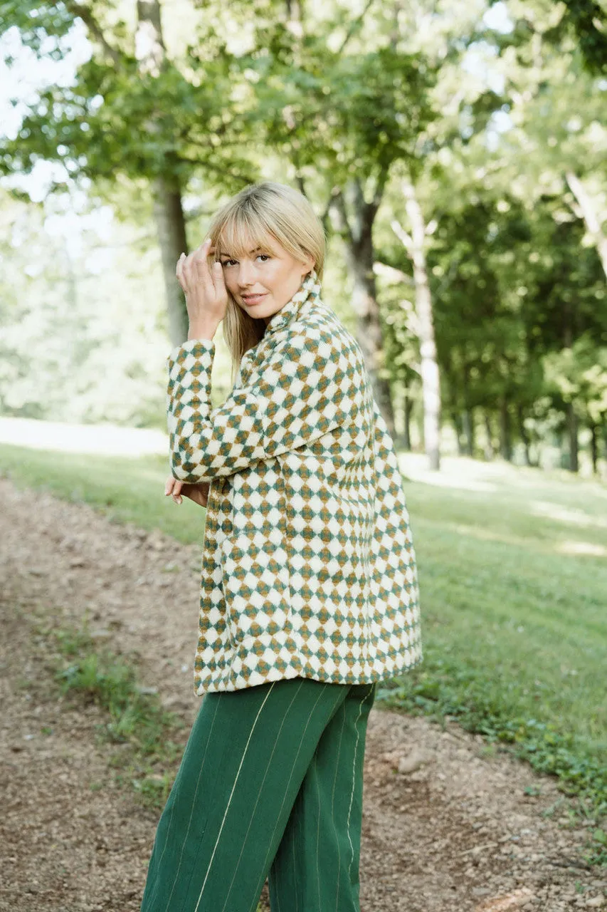 Portuguese Wool Pieper in Sage and Mustard Check