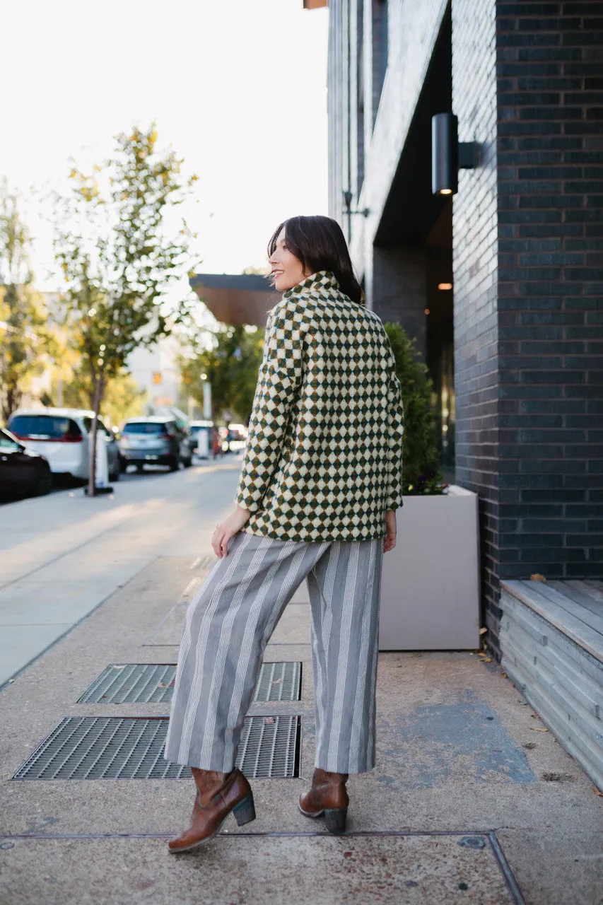 Portuguese Wool Pieper in Sage and Mustard Check