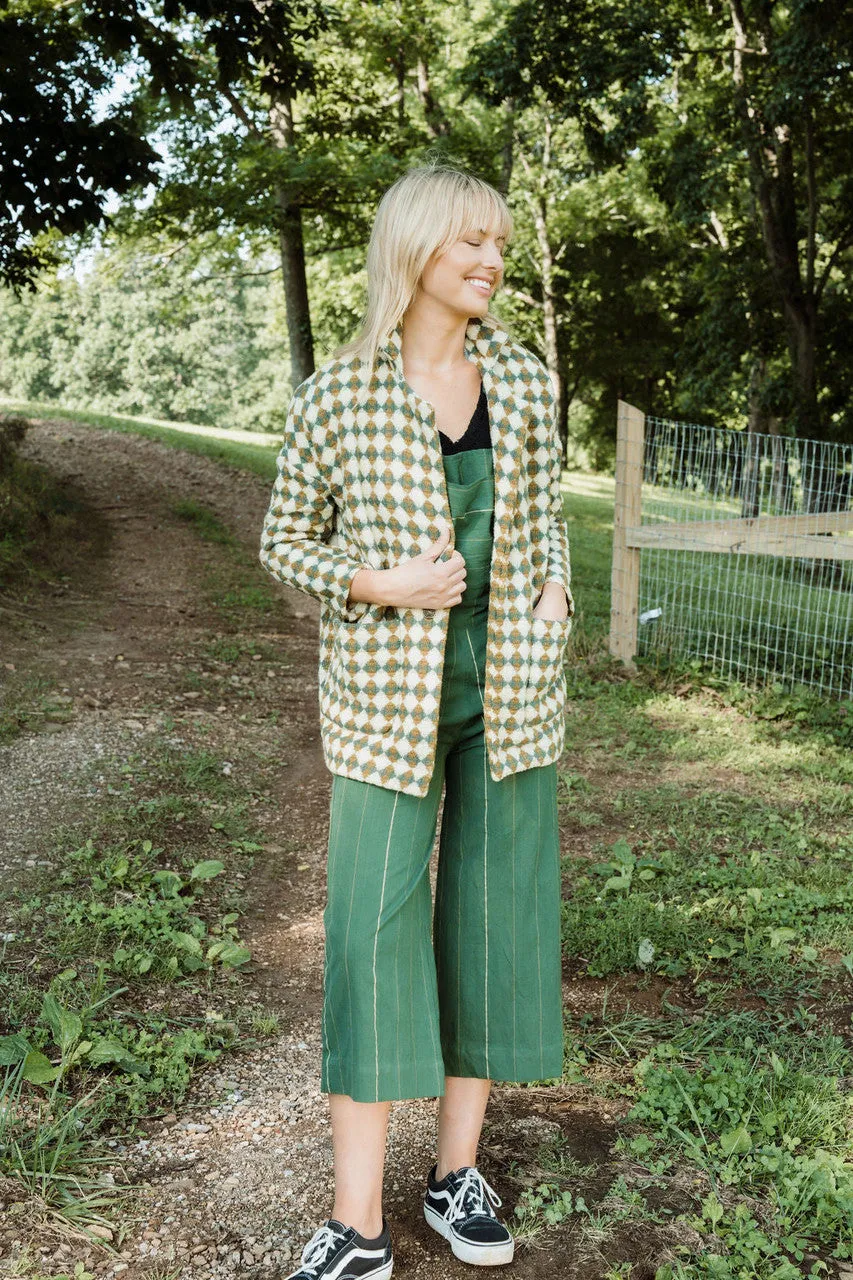 Portuguese Wool Pieper in Sage and Mustard Check