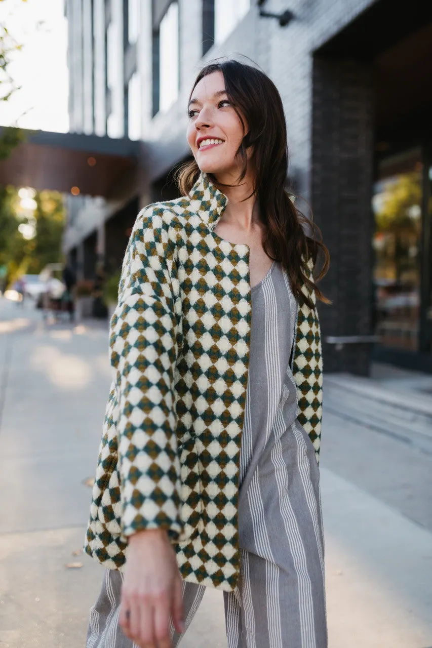 Portuguese Wool Pieper in Sage and Mustard Check