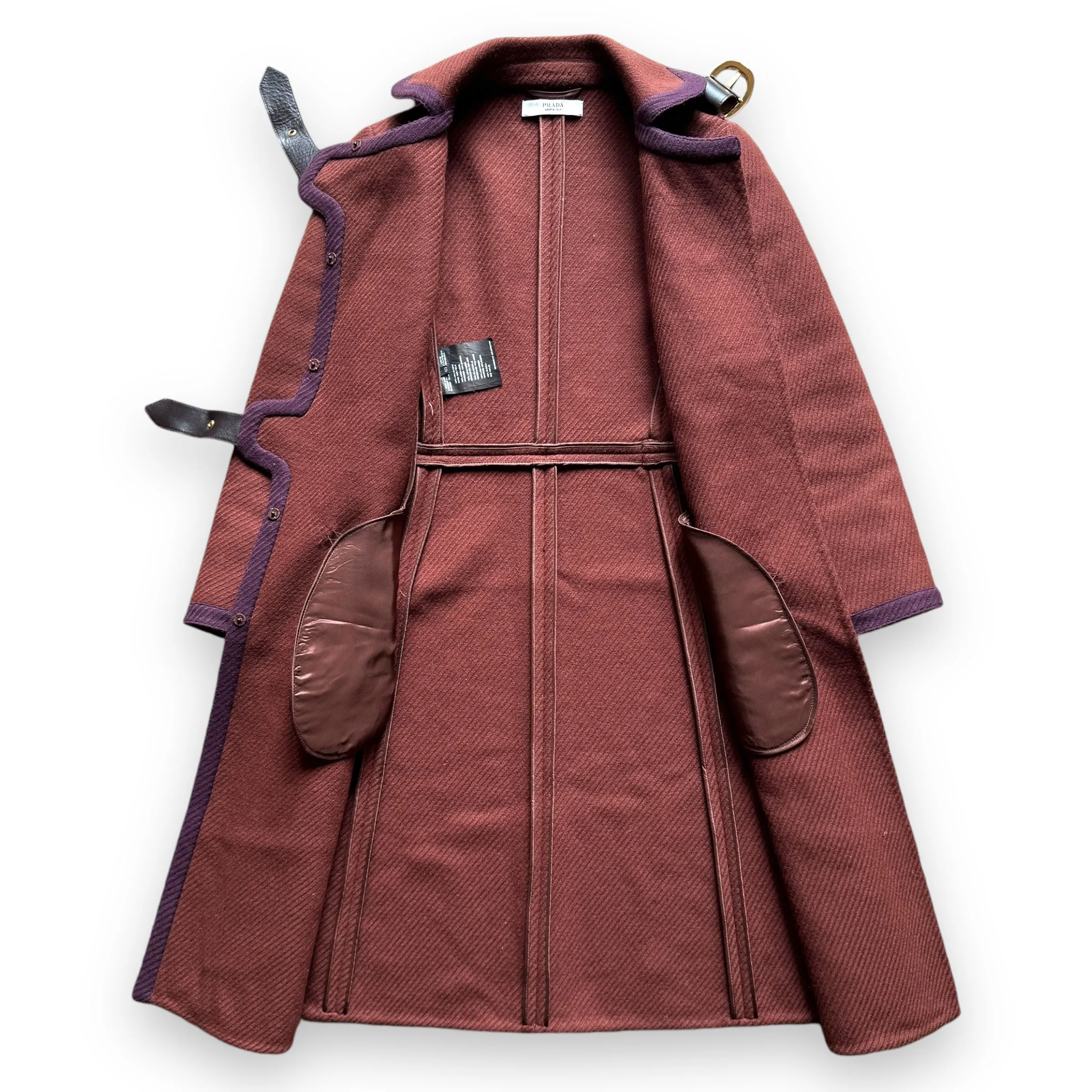 Prada Mainline Dual-Buckle Wool Coat