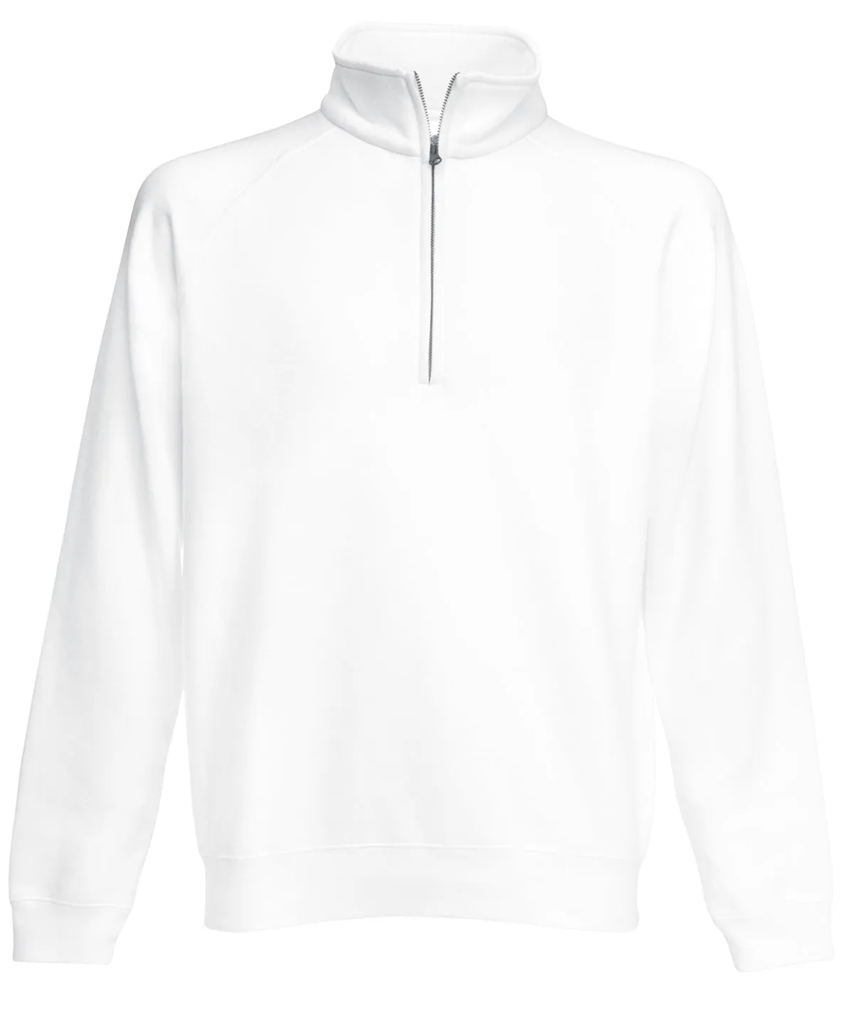 Premium 70/30 zip-neck sweatshirt | White