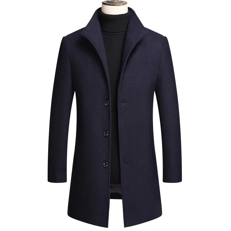 Premium Men's Thick Wool Blend Coat