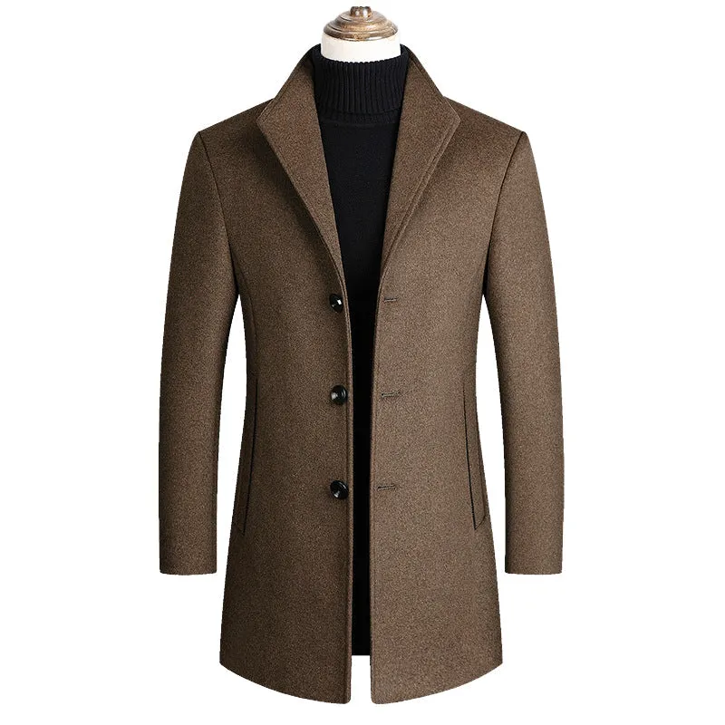 Premium Men's Thick Wool Blend Coat