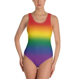 Rainbow Ombre Pride Open-back Swimsuit