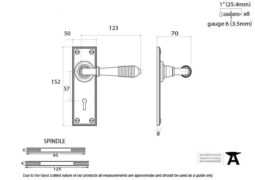 Reeded Lever on Plate