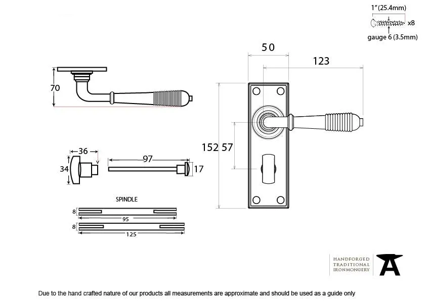 Reeded Lever on Plate