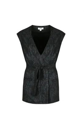 Rosalin gilet | Black/Light Jeans Blue