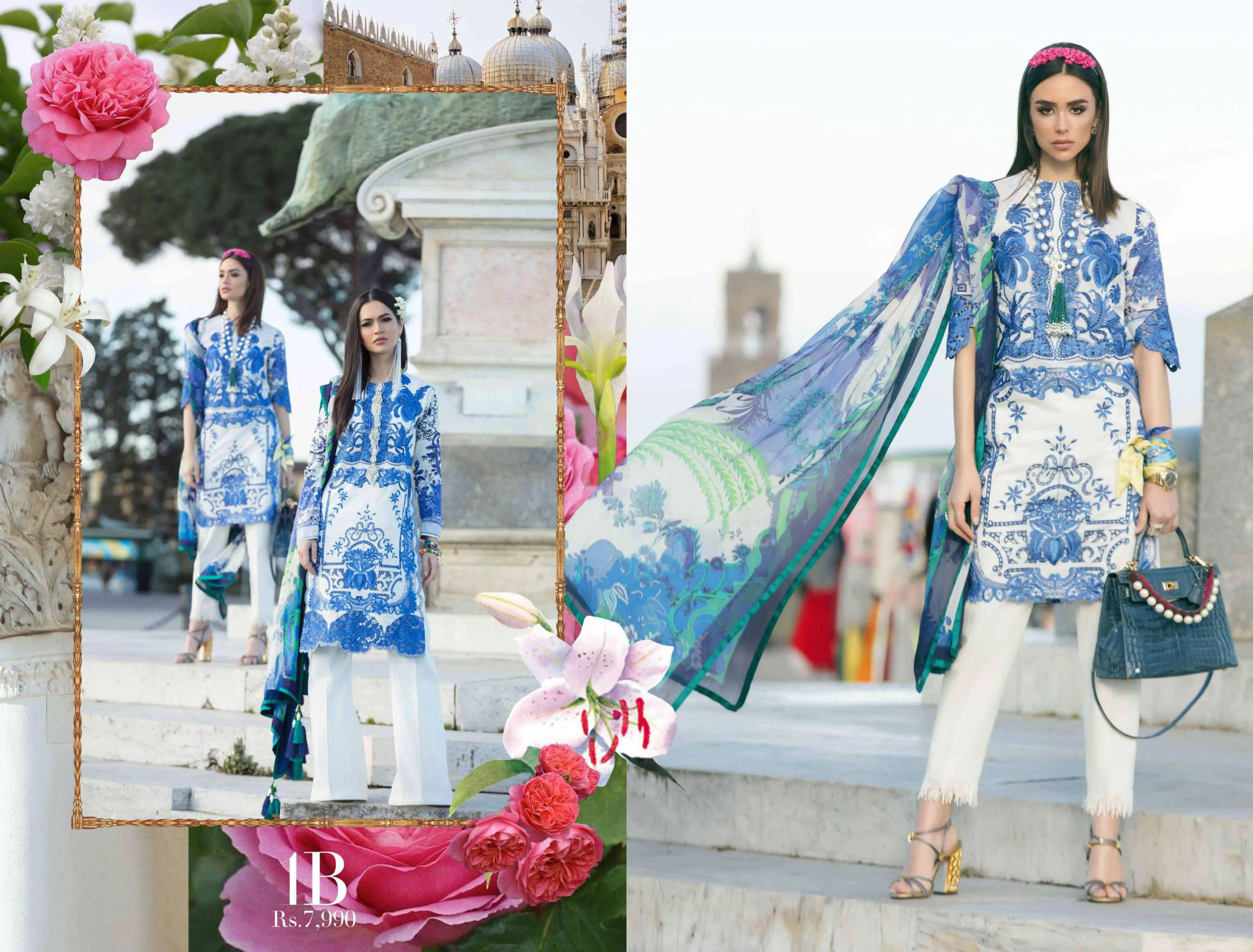 Sana Safinaz Luxury Lawn Collection 2019 – 1B - Limone