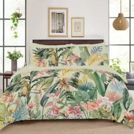 Simply Home Tropical Leaves Duvet Set Green