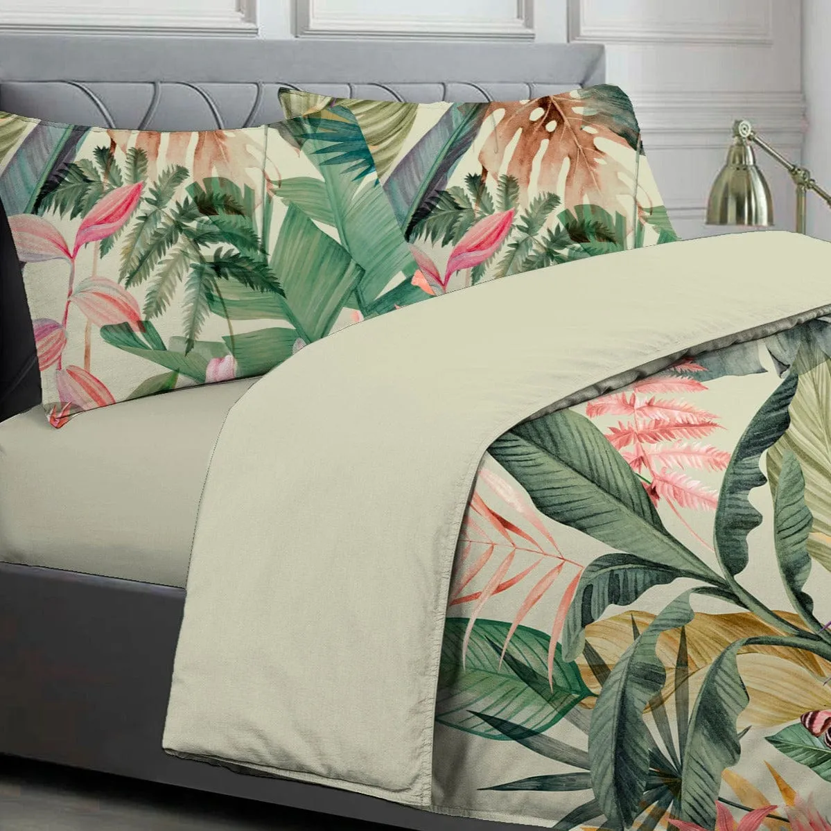 Simply Home Tropical Leaves Duvet Set Green