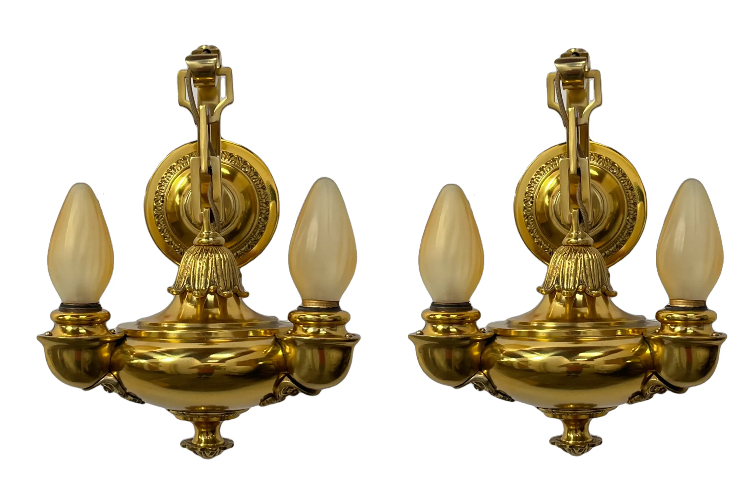 Solid Brass Sconces by Horn and Brannen circa 1912 #2431