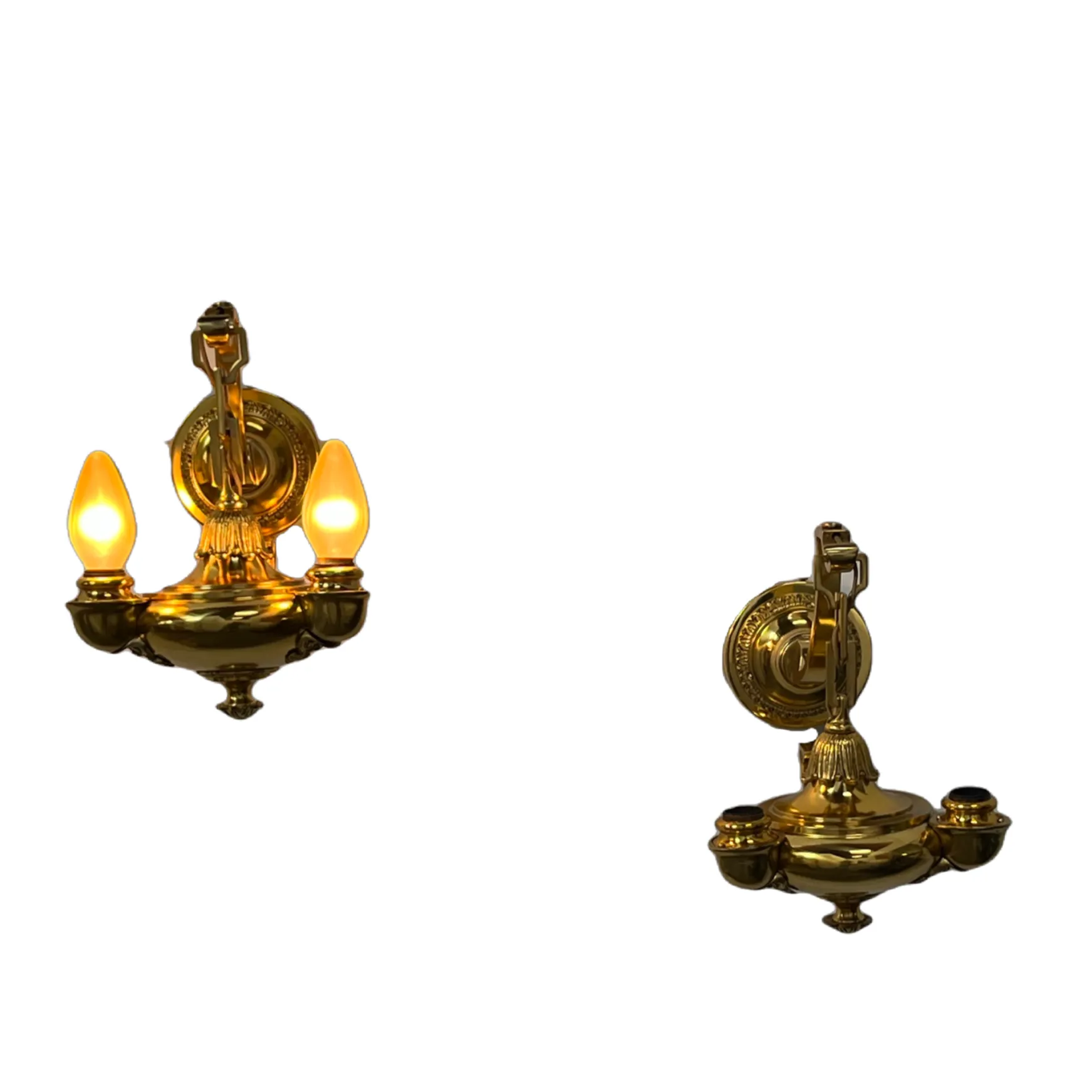 Solid Brass Sconces by Horn and Brannen circa 1912 #2431