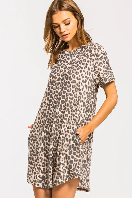 Stay Wild Leopard Waffle Knit Dress