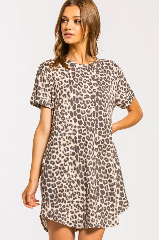 Stay Wild Leopard Waffle Knit Dress