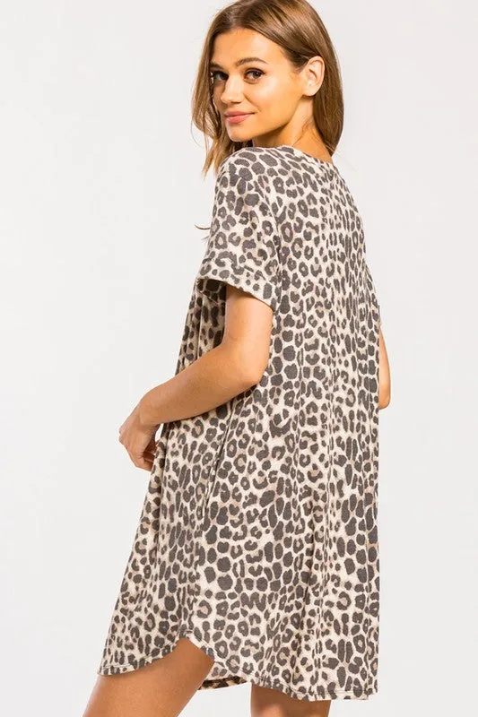 Stay Wild Leopard Waffle Knit Dress