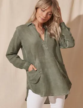 Tessa Linen Tunic - Sage - As-Is-Clearance - M and XL Only