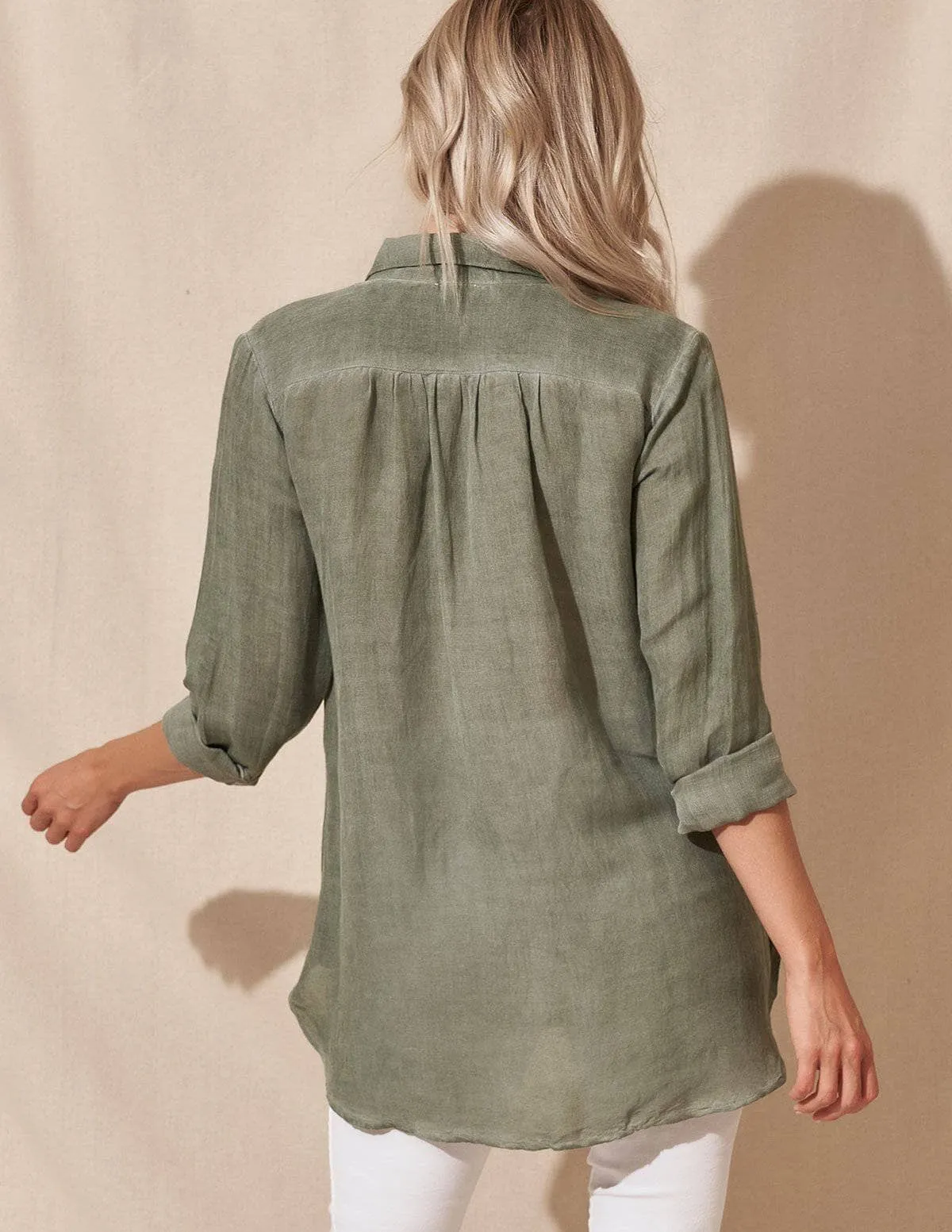 Tessa Linen Tunic - Sage - As-Is-Clearance - M and XL Only