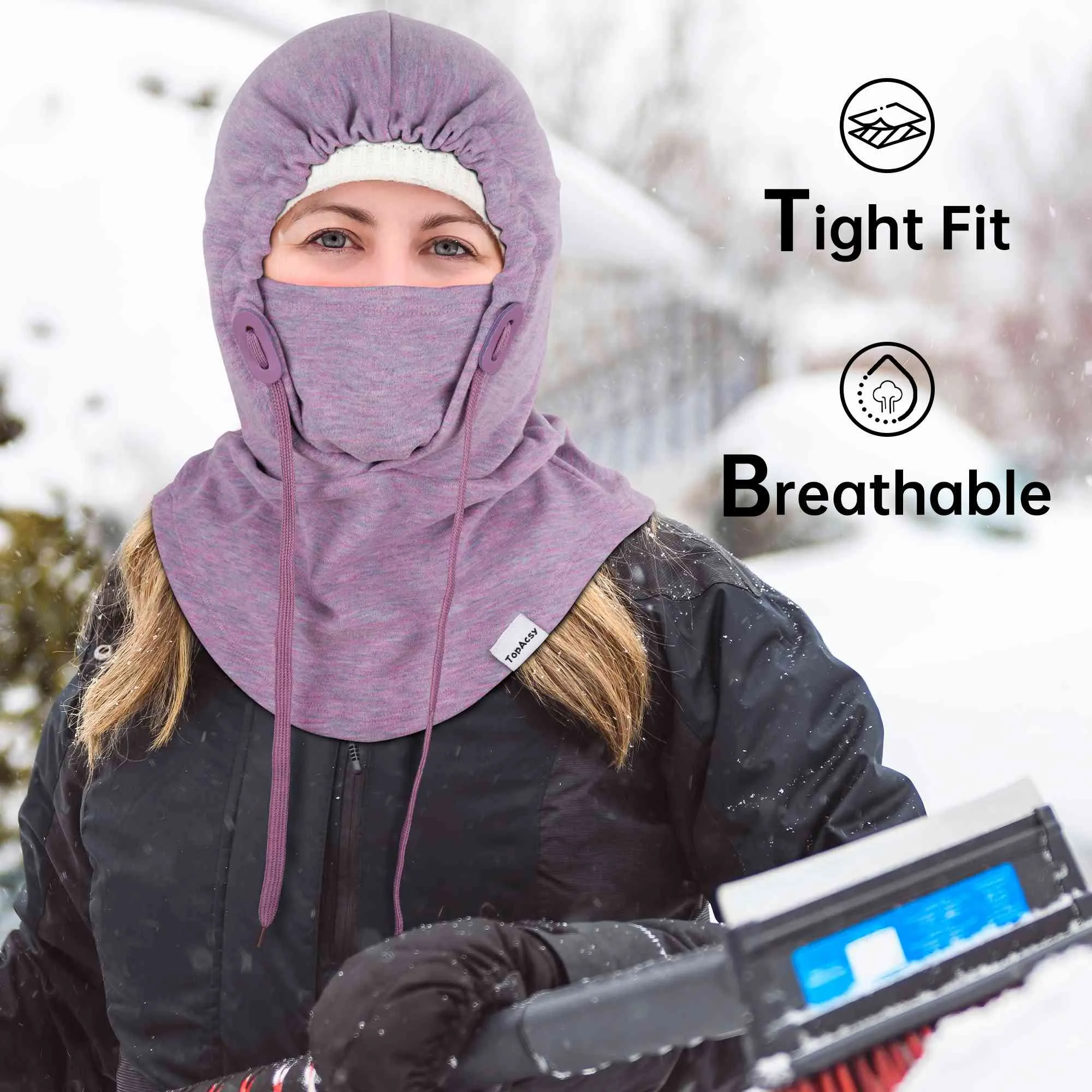 TopAcsy Ski Balaclava - Warm, Windproof Fleece Face Mask & Neck Warmer for Men & Women