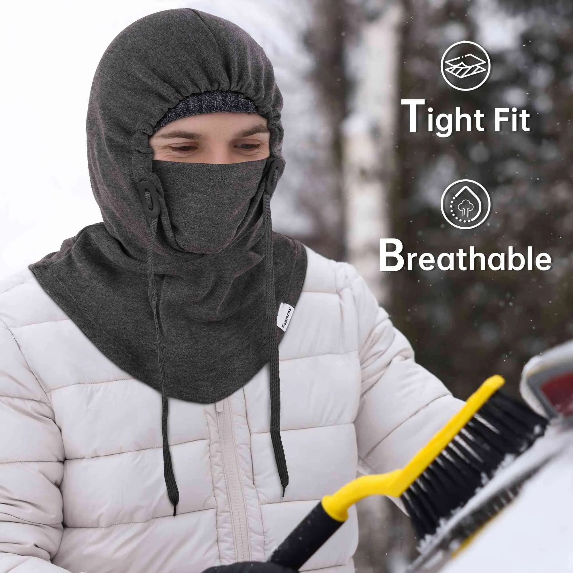 TopAcsy Ski Balaclava - Warm, Windproof Fleece Face Mask & Neck Warmer for Men & Women