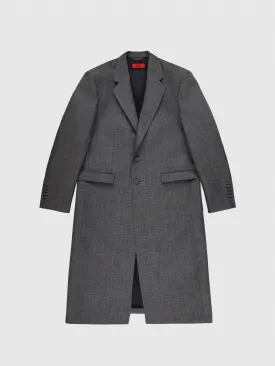 Virgin Wool Overcoat in Salt & Pepper