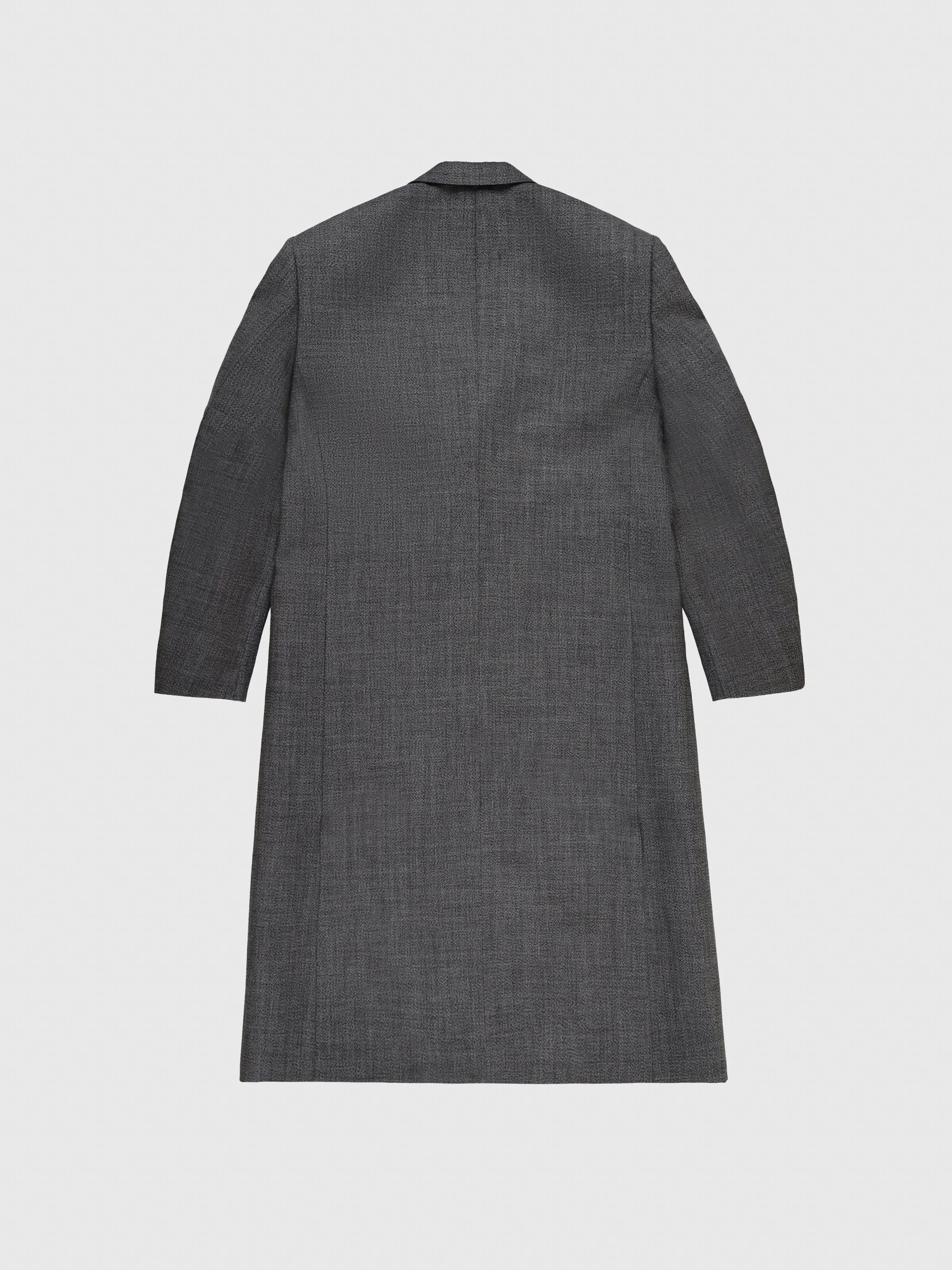 Virgin Wool Overcoat in Salt & Pepper